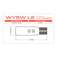 LED лампа AMS LONGLIFE WY5W L2 T10 CANBUS 6000K (150°)
